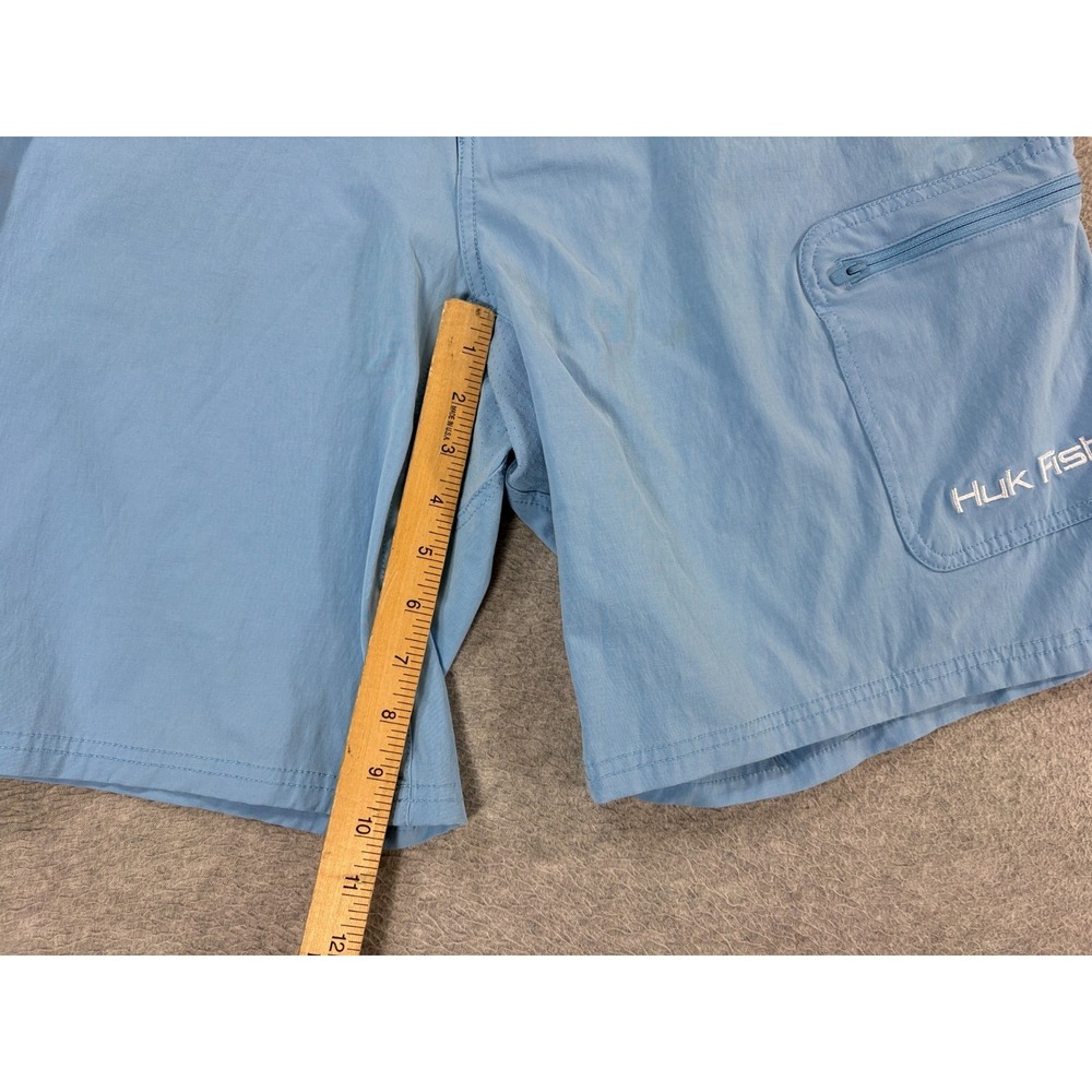 HUK Performance Fabrics Cargo Fishing Shorts (Men's XL) Blue - 10" - Picture 8 of 10